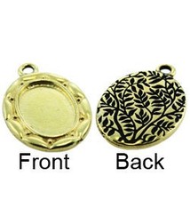 3000GP-45 = Fancy Oval Pendant 11.3x16mm ID Gold Plated with Ring