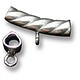 5123S-02 = Curved, Twist, Oxidized Tube Bail with Ring 2.8 x 15mm Sterling Silver (Pkg of 3)