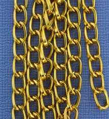 800AL-095TG = Aluminum Curb Chain Tangerine 9.3 x 5.3mm Wide 5 feet Long