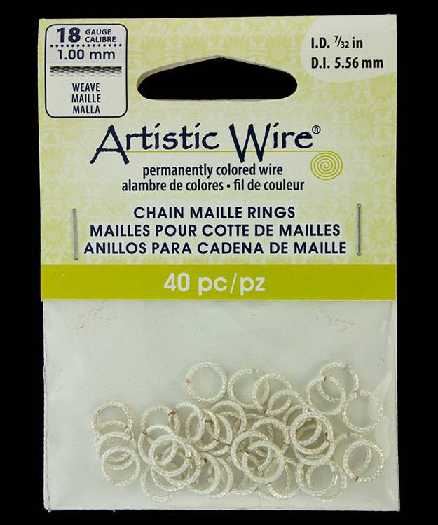 900AWSW-08 = Artistic Wire Weave Silver Color Jump Ring 5.5mm ID (7/32") 18ga