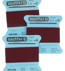 CD136 = Garnet Nylon Beading Cord #6 (Pkg of 3)