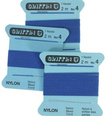 CD164 = Blue Nylon Beading Cord #4 (Pkg of 3)