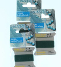 CD216 = Green Nylon Beading Cord #6 (Pkg of 3)