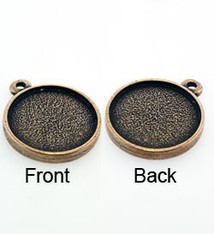 3000CP-04 = Round Pendant 13/16'' dia Copper Plated with Ring