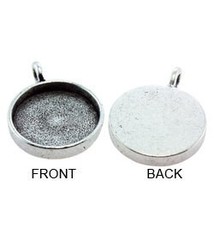 3000SP-02 = Round Pendant 13/16'' dia Silver Plated with Bail