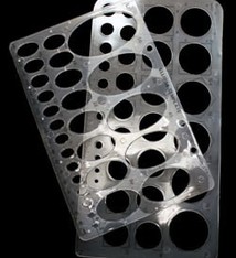 35.420 = SET of 2 TEMPLATES ROUND and OVAL