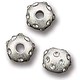 ABS-C6 = Sterling Silver Bead Satin Finish & White Crystals - 6MM (Pkg of 5)