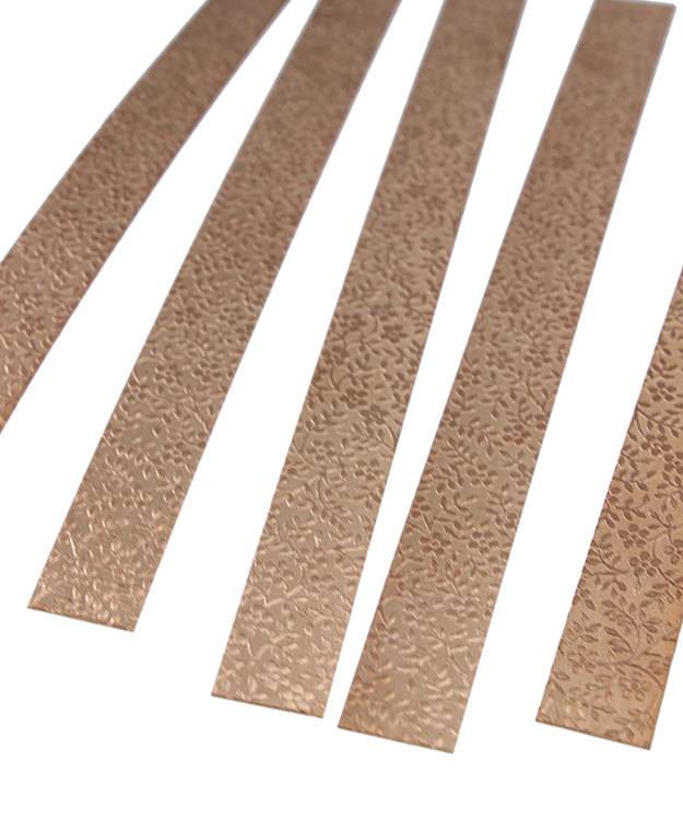 CSP347 = Pattern Copper Strips (Mini Floral) 6" x 1/2" 24ga (Pkg of 5)