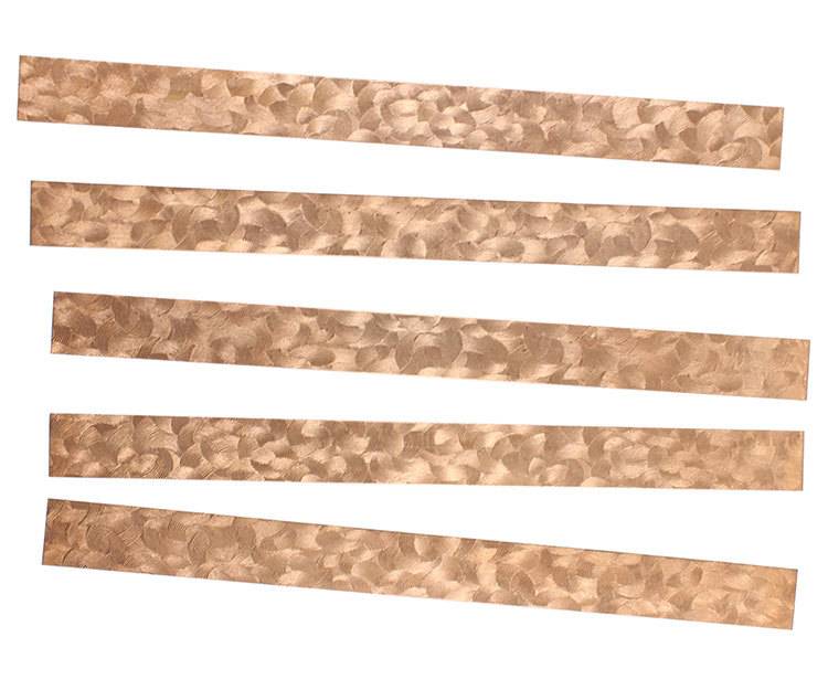 CSP352 = Patterned Copper Strips "curvy" 6" x 1/2"  24ga (Pkg of 5)