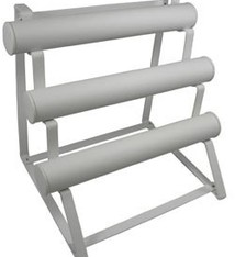 DBR6216 = White Leatherette Bracelet Stand with 3 Removable Bars