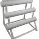 DBR6216 = White Leatherette Bracelet Stand with 3 Removable Bars