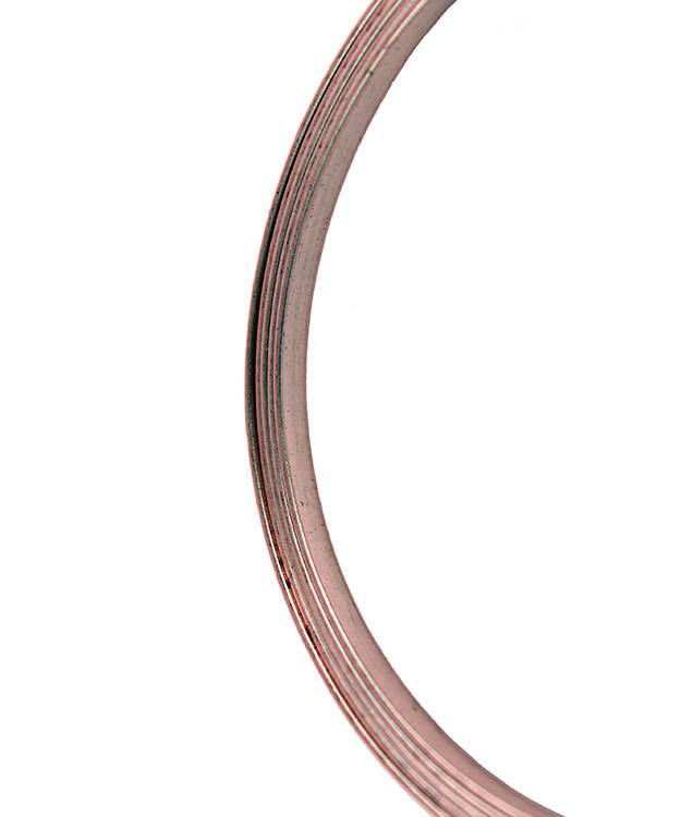 WR47114 = Flat Rose Gold  Color Artistic Wire 3.0mm x 0.75mm 3 Foot Coil