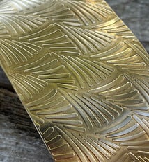 BSP39 = Patterned Brass Sheet ''Tropical Fern'' 2'' x 6'' (Choose Gauge)
