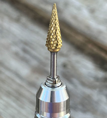 BR1982T = Cone Carbide Bur Coarse Cut - Titanium Nitride