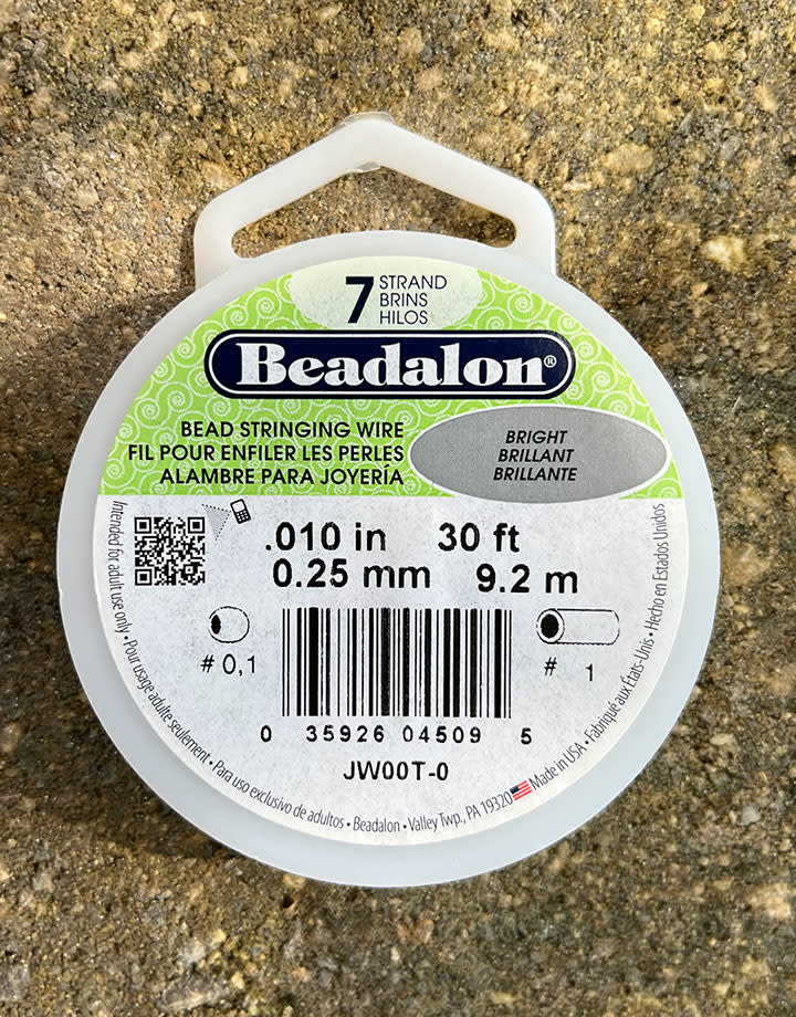 Beadalon Bead Stringing Wire. 30 FT Spool. Color is BRIGHT Sizes