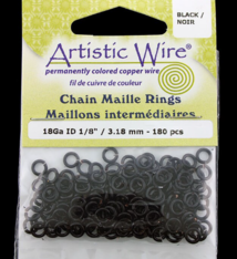 900AWB-03 = Artistic Wire Black Jump Ring 3.1mm ID (1/8'') 18ga