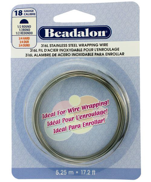 LHRW = Stainless Steel Half Round Wire 18ga  (5.25M pkg)
