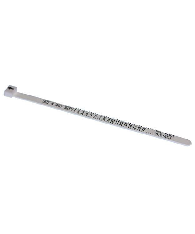 GemOro GA196 = Multisizer White Plastic Finger Gauge Strip (Pkg of 5)