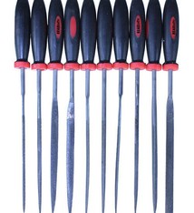 FI7400 = Economy Needle File Set with Handles - Medium Cut - 6'' (10pcs)