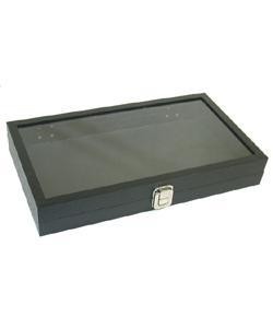 DTR1400 = Jewelry Tray with a Hinged See Through Lid 1'' Deep