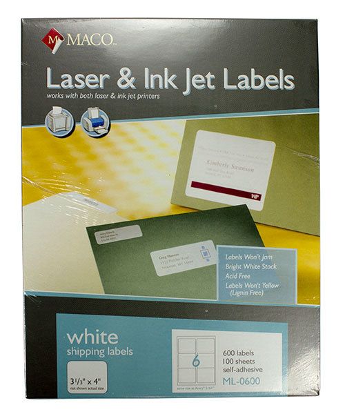 Dta Maco All Purpose Labels 3 1 3 X 4 600 Per Box White By Fdjtool Fdj Tool