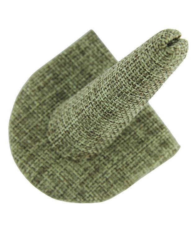 DRG3239 = Burlap Single Ring Finger Display 1/2 Round Base 2-1/8'' x 2-1/2'' x 2-1/8H'' (Pkg of 3)