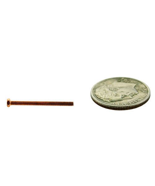 CCCP3029 = HEX HEAD SCREW 1.5mm x 3/4'' COPPER PLATED BRASS (Pkg of 10)