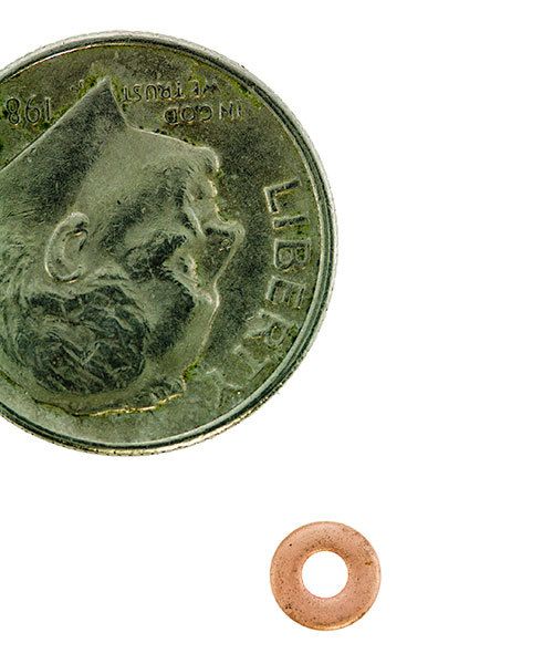 CCCP4504 = Copper Plated Steel Washer 4.7mm OD x 1.9mm ID (Pkg of 10)