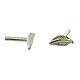 CCSP1204 = Silver Plated Brass Rivet Feather (Pkg of 10pcs)