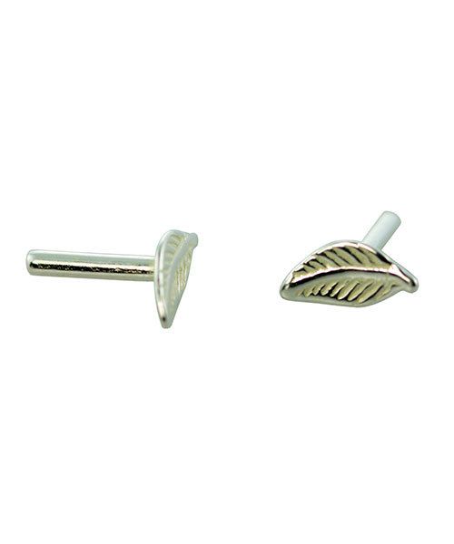 CCSP1204 = Silver Plated Brass Rivet Feather (Pkg of 10pcs)