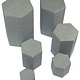 DIS7513 = Grey Linen Stackable Riser Set of 6 from 1-1/4'' to 6-1/4'' high