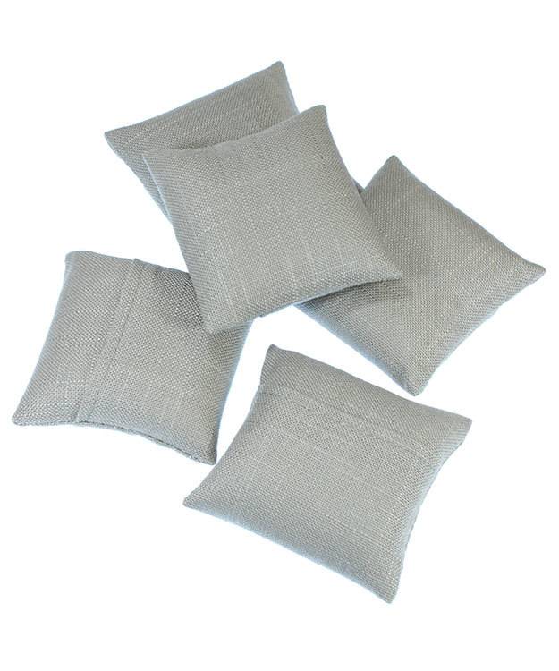 DIS7130 = Grey Linen Pillow for Watches or Bracelets 3''x3'' (Pkg of 5)