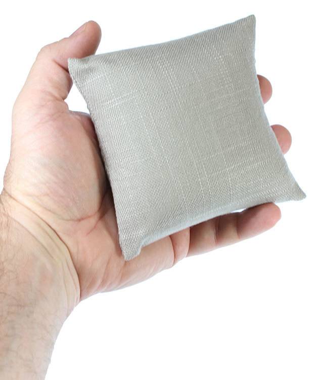 DIS7120 = Grey Linen Pillow for Watches or Bracelets 4''x4'' (Pkg of 5)