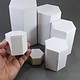 DIS6513 = White Leatherette Hexagonal Riser Set of 6pcs