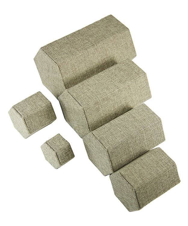 DIS3513 = Burlap Stackable Riser Set of 6 from 1-1/4'' to 6-1/4'' high