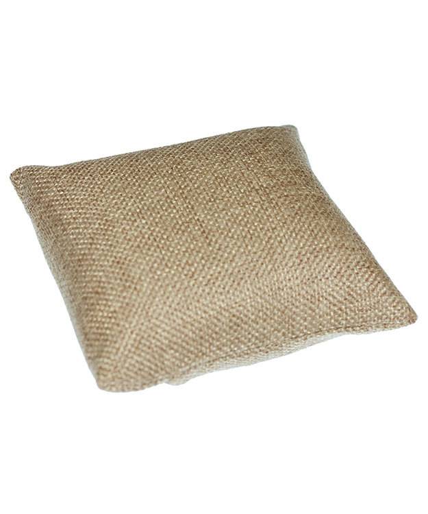 DIS3120 = Burlap Pillow for Watches or Bracelets 4''x4'' (Pkg of 5)