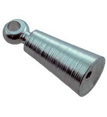 CD45015S = MEMORY WIRE ENDCAP CONE with RING SILVER PLATED (Dozen)