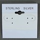 DER812 = Hanging Earring Cards White 2'' Imprint ''STERLING SILVER'' (Pkg of 100)