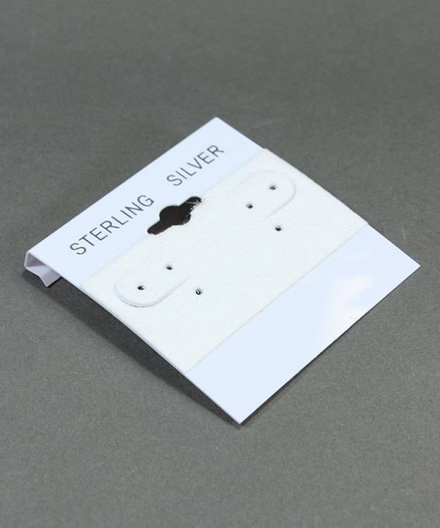 DER812 = Hanging Earring Cards White 2'' Imprint ''STERLING SILVER'' (Pkg of 100)