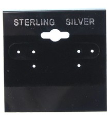 DER802 = Hanging Earring Cards Black 2'' Imprint ''Sterling'' (Pkg of 100)