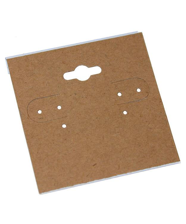 DER751 = Hanging Earring Card Kraft Paper Covered  2''  ''PLAIN'' (Pkg of 100)