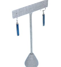 DER7254 = Grey Linen Earring Display 5-1/2'' high (Pkg of 3)