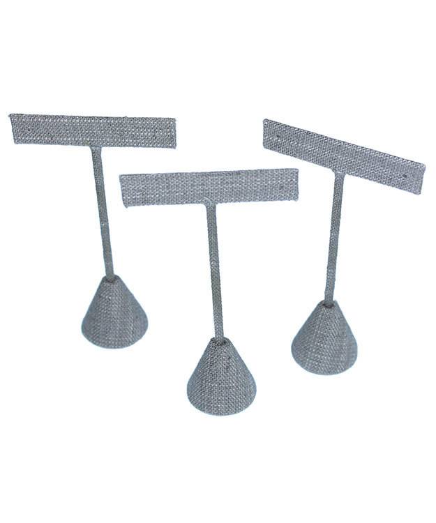 DER7253 = Grey Linen Earring Display 4-3/4'' high (Pkg of 3)