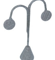 DER7241 = Grey Linen Earring Display 5-1/4'' high  (Pkg of 3)