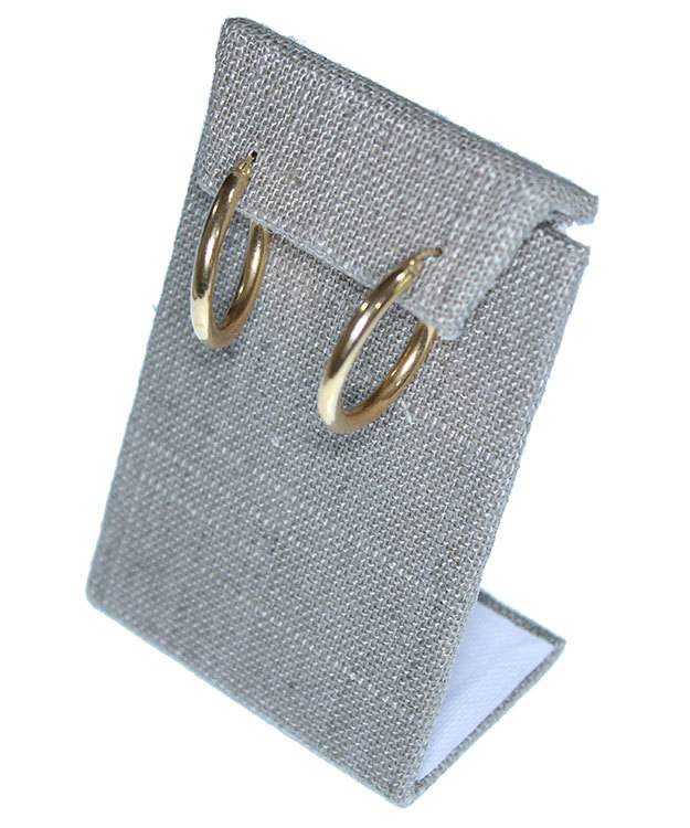 DER7002 = Grey Linen Earring Stand with Flap 2-3/8'' x 1-1/2'' x 3-3/8'' high (Pkg of 3)