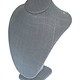 DCH7893 = Grey Linen Necklace Bust 5-1/4'' wide x 7-1/2'' high