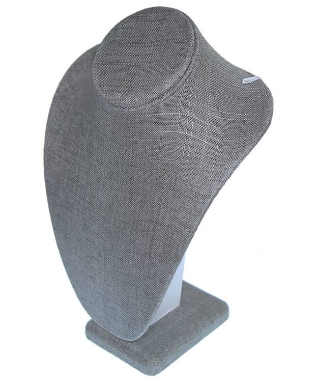 DCH7892 = Grey Linen Necklace Bust 7-1/2'' wide x 11'' high