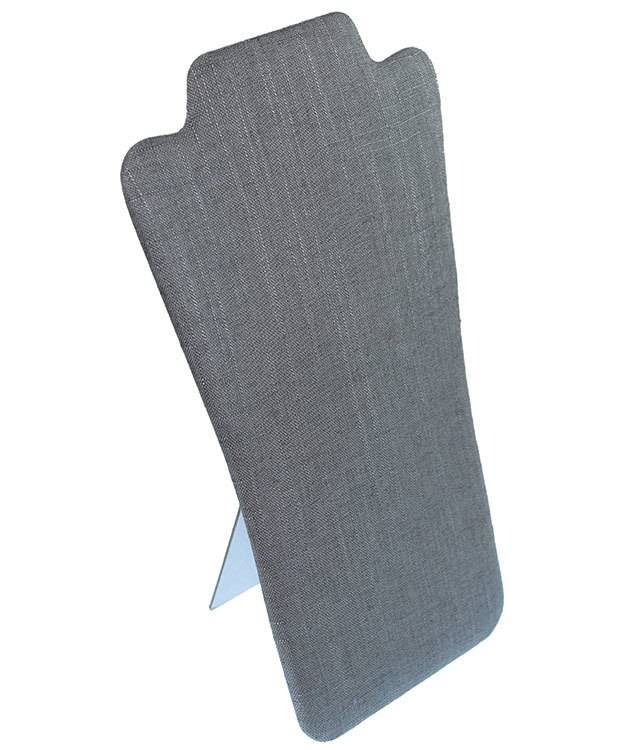 DCH7709 = Grey Linen Flat Bust Display 7-7/8'' x 12-5/8''H