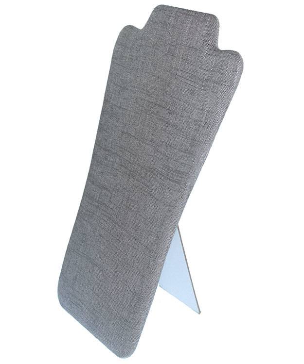 DCH7709 = Grey Linen Flat Bust Display 7-7/8'' x 12-5/8''H