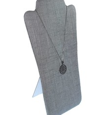 DCH7709 = Grey Linen Flat Bust Display 7-7/8'' x 12-5/8''H